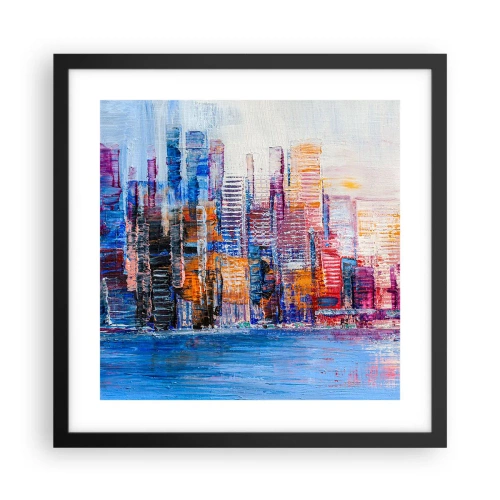 Plakat w czarnej ramie - Radosna metropolia - 40x40 cm