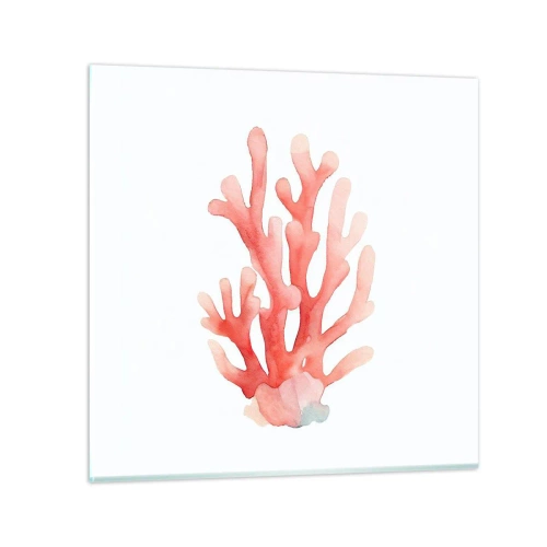 Obraz na szkle - Koral koloru koralowego - 60x60 cm