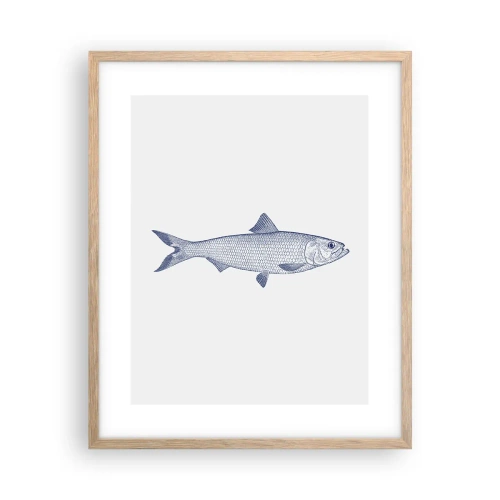 Plakat w ramie jasny dąb - Pozdrowienia z północnych mórz - 40x50 cm