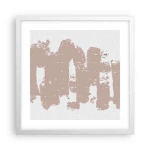 Plakat w białej ramie - Abstrakcja w łagodnym różu - 40x40 cm