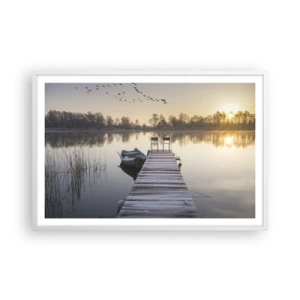 Plakat w białej ramie - Wrócę za jakiś czas - 91x61 cm