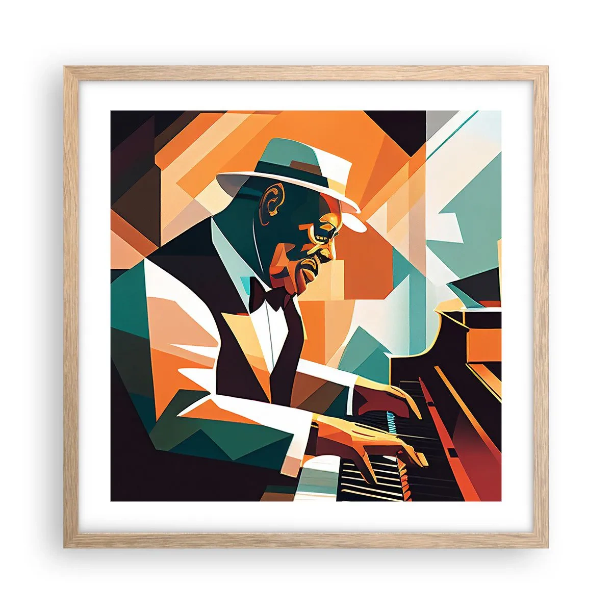 Plakat w ramie jasny dąb - Cały ten jazz - 50x50 cm