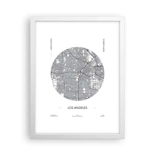 Plakat w białej ramie - Anatomia Los Angeles - 30x40 cm