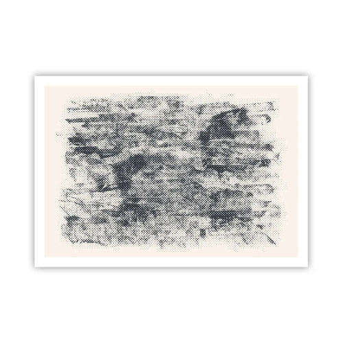 Plakat - Abstrakcyjna mglista kompozycja w odcieniach szarości - 100x70cm - Mglista kompozycja - Nowoczesna dekoracja ścienna do salonu i sypialni ARTTOR