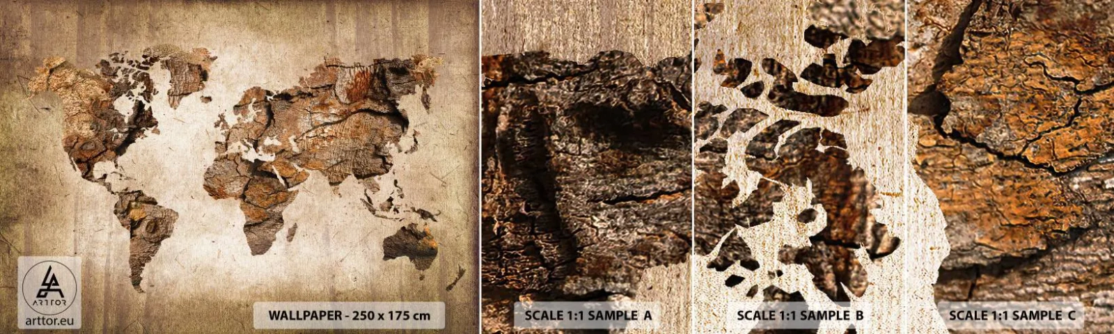 Fototapeta Próbka Standard Eco - Odkrycie świata - Mapa Świata, Kontynenty, Podróże - 100x30 cm