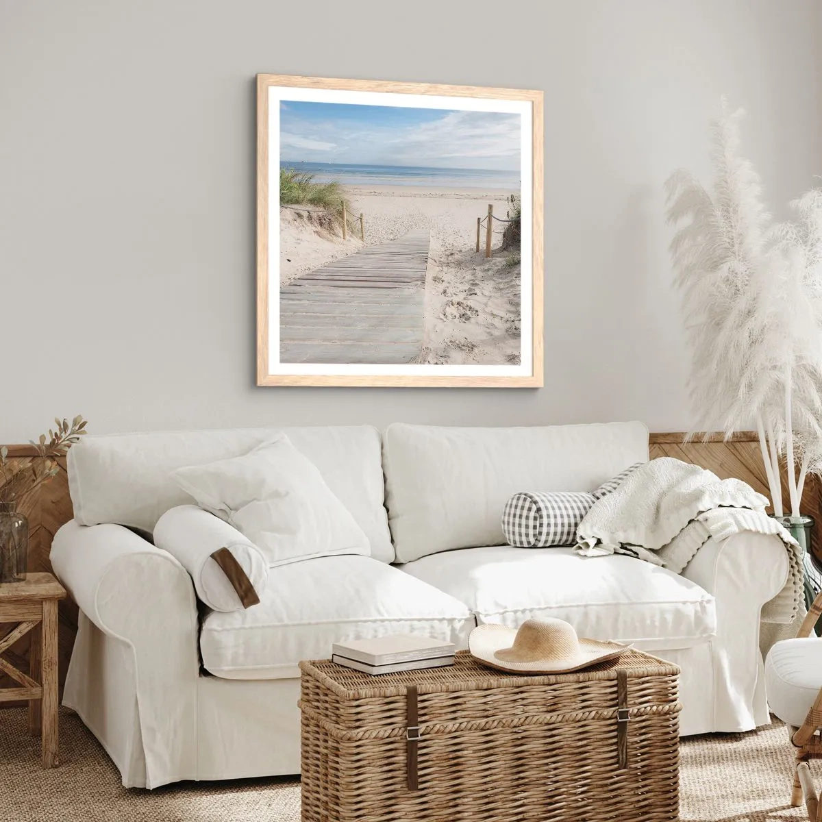 Plakat w ramie jasny dąb - Po horyzont - 60x60 cm