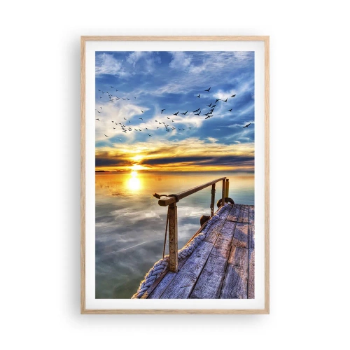 Plakat w ramie jasny dąb - Wiatr idzie na spoczynek - 61x91 cm