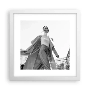 Plakat w białej ramie - Idziesz ze mną? - 30x30 cm