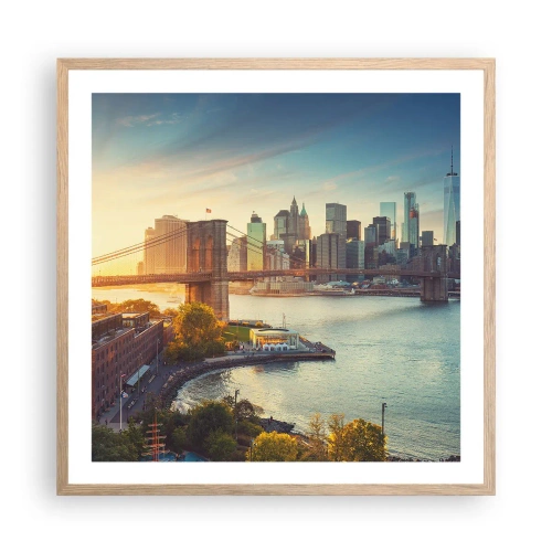 Plakat w ramie jasny dąb - Wielkomiejski świt - 60x60 cm