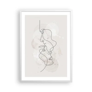 Plakat w białej ramie - Splątani w uścisku - 50x70 cm