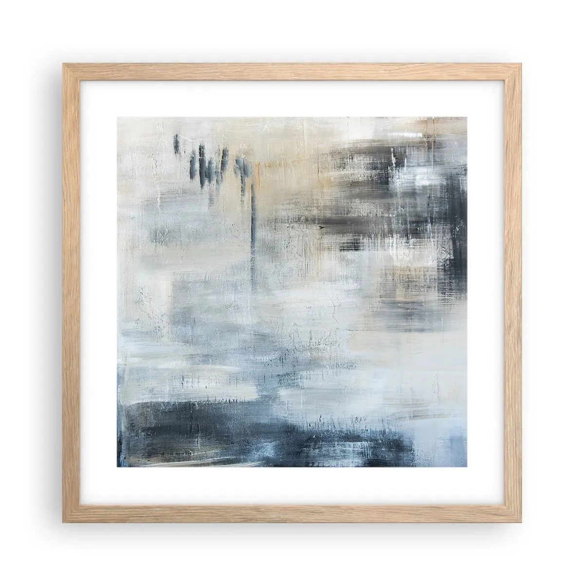 Plakat w ramie jasny dąb - Za zasłoną błękitu - 40x40 cm