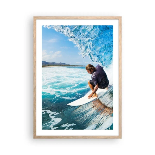Plakat w ramie jasny dąb - Tańczący z falami - 50x70 cm