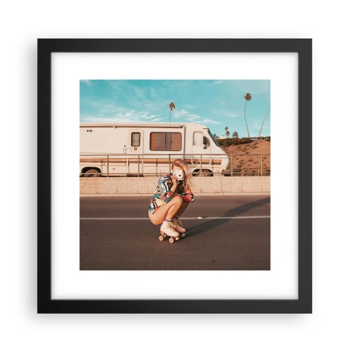 Plakat w czarnej ramie - Uśmiech, proszę! - 30x30 cm