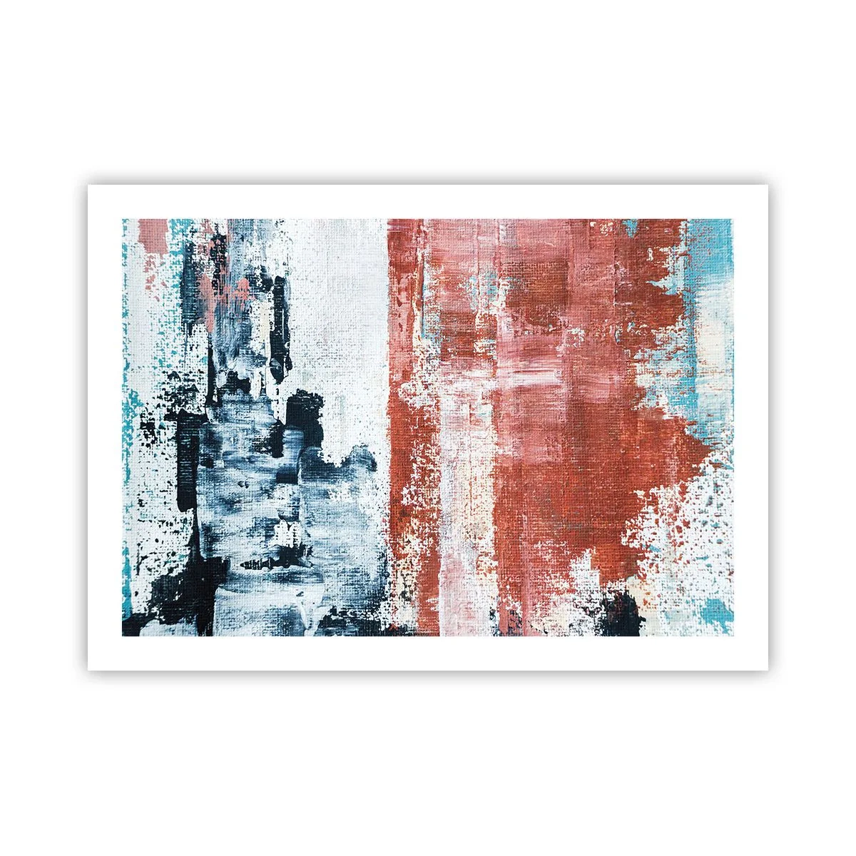 Plakat - Abstrakcyjne pół na pół - 70x50 cm