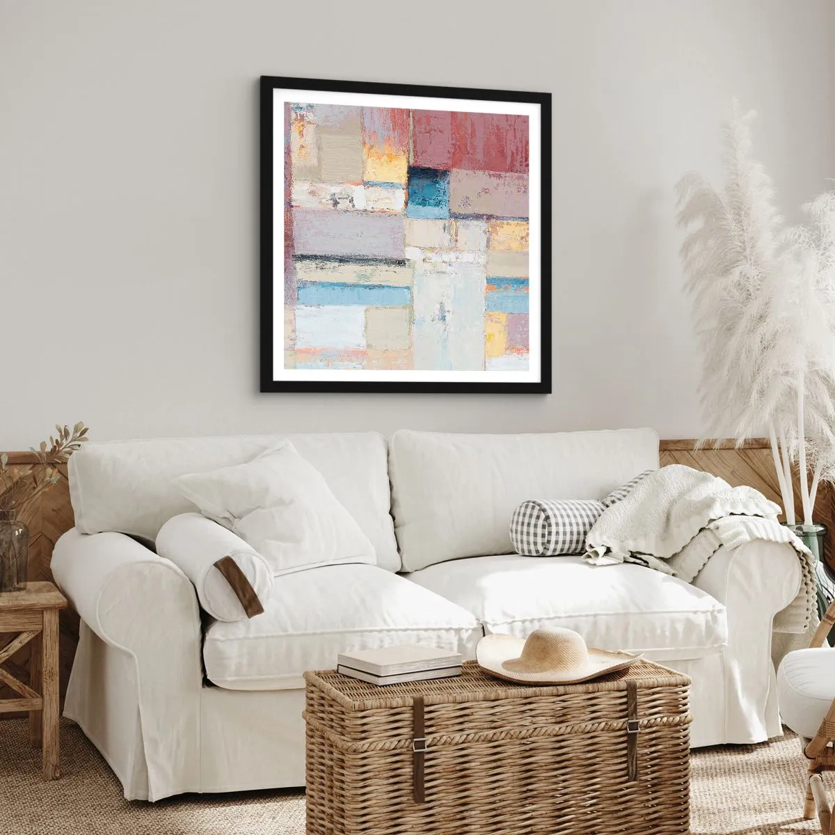 Plakat w czarnej ramie - Spokój geometrii - 60x60 cm