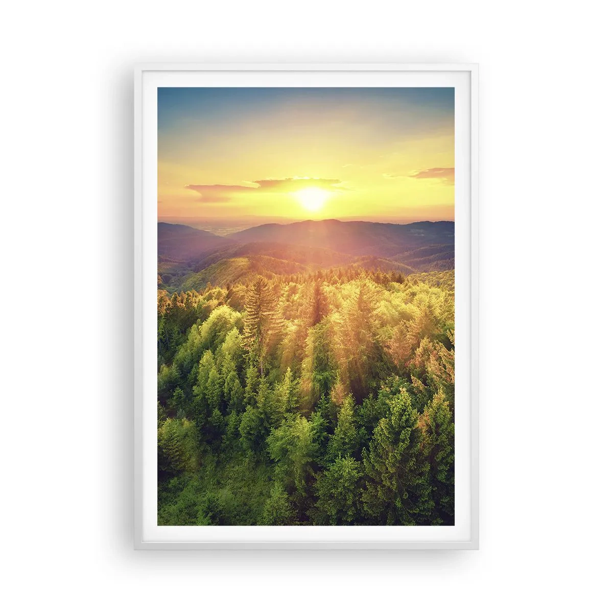 Plakat w białej ramie - Wierzchołki i szczyty - 70x100 cm