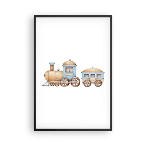 Plakat w czarnej ramie - Stoi na stacji... - 61x91 cm