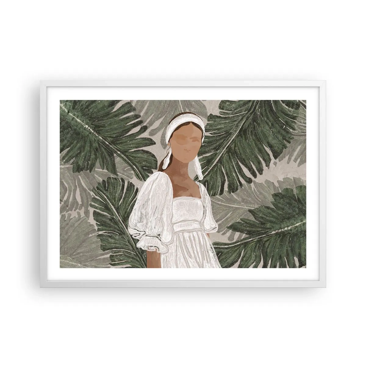 Plakat w białej ramie - Portret egzotyczny - 70x50 cm