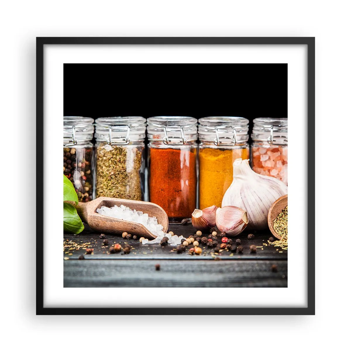 Plakat w czarnej ramie - Żeby życie miało smak - 50x50 cm