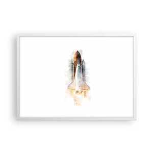 Plakat w białej ramie - Odkrywcy na start - 70x50 cm