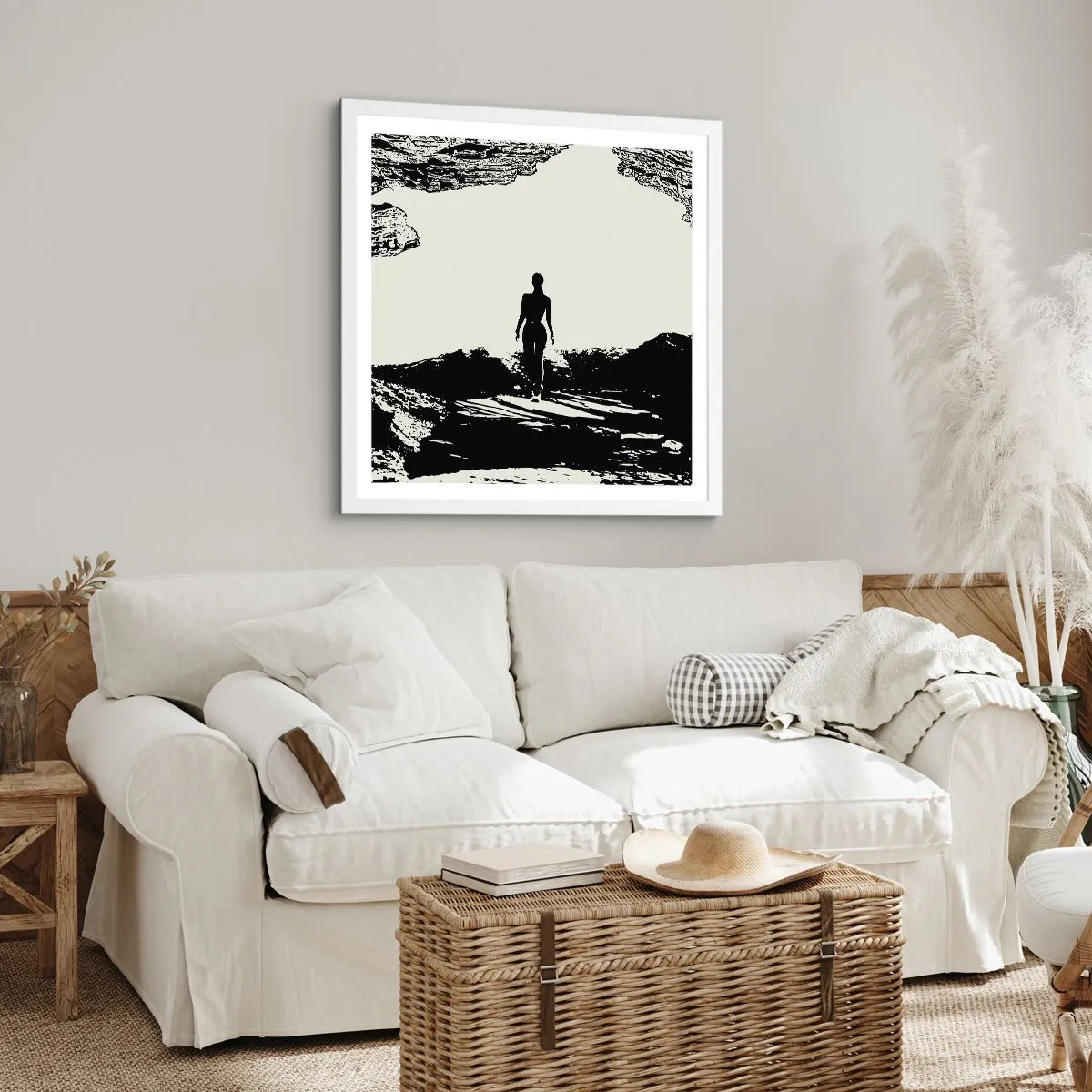 Plakat w białej ramie - Nowe spojrzenie - 40x40 cm