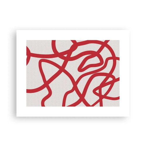 Plakat - Czerwono na białym - 40x30 cm