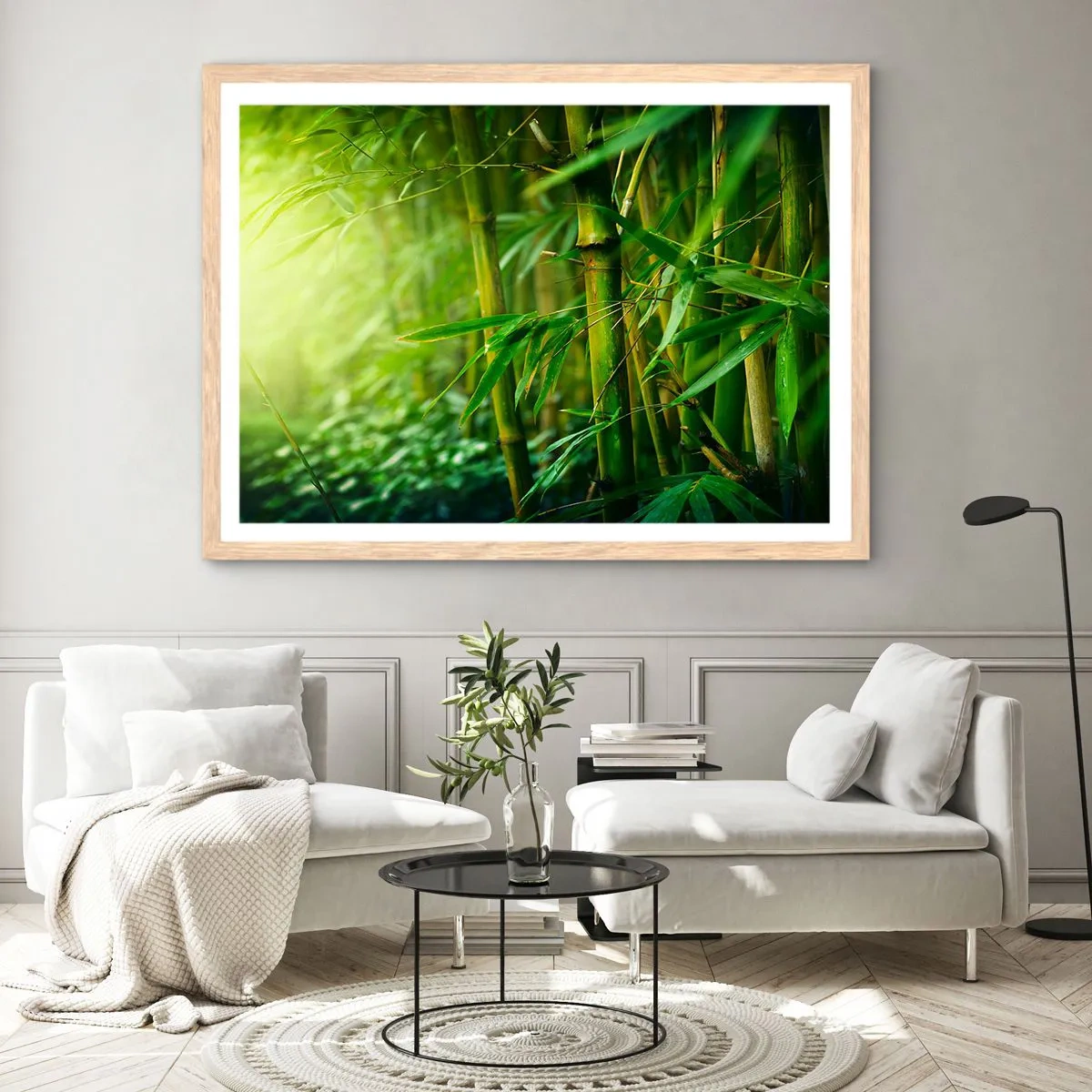 Plakat w ramie jasny dąb - Poznać zieleń samą w sobie - 50x40 cm