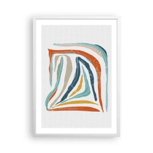 Plakat w białej ramie - Abstrakcja przyjaźnie uśmiechnięta - 50x70 cm