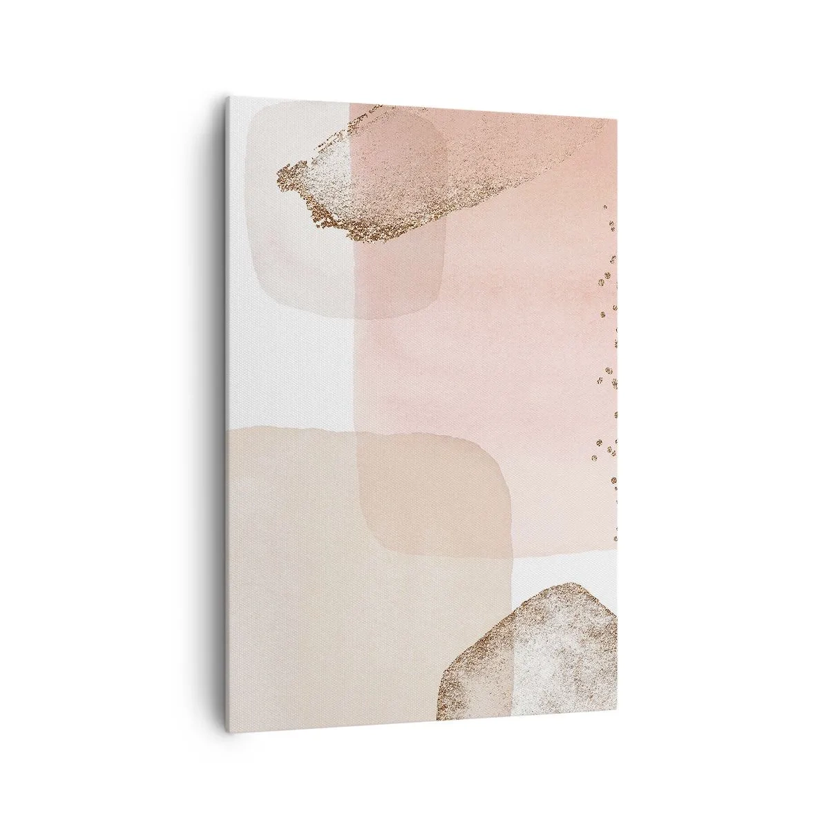 Obraz na płótnie - Pastelowe plamy z elementami złota - 70x100cm - Spojrzenie przez kolor - Nowoczesna dekoracja ścienna do salonu i sypialni ARTTOR