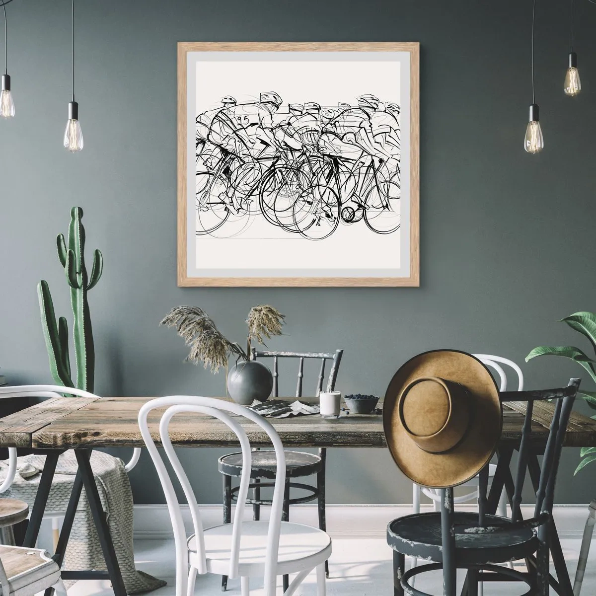 Plakat w ramie jasny dąb - Wespół w zespół - 40x40 cm
