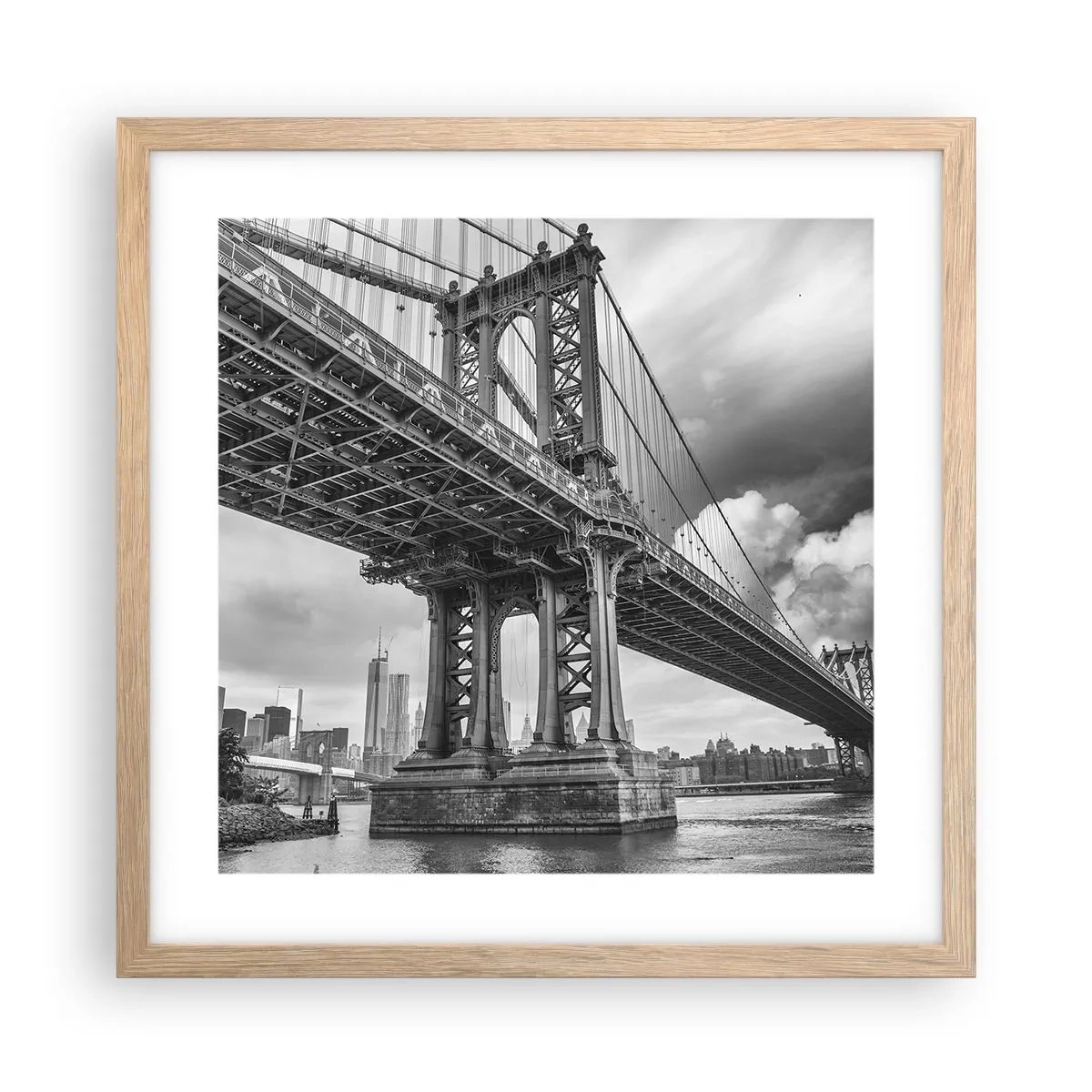 Plakat w ramie jasny dąb - Do serca miasta - 40x40 cm