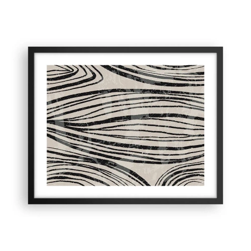 Plakat w czarnej ramie - Rozlewisko linii - 50x40 cm