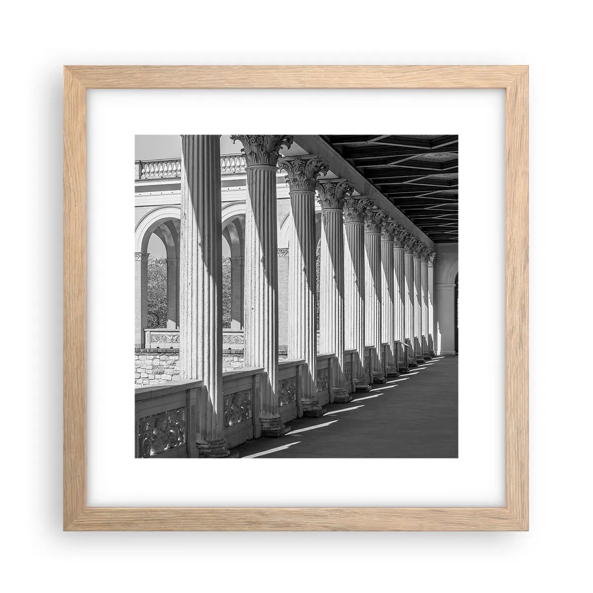 Plakat w ramie jasny dąb - Słoneczna arkada - 30x30 cm
