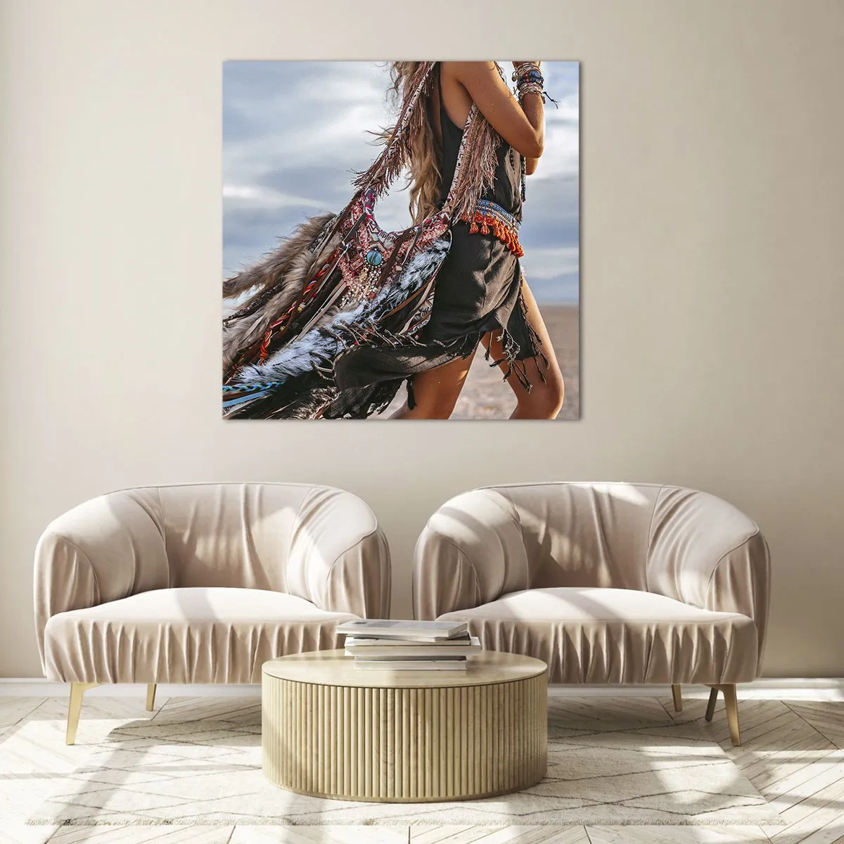 Obraz na szkle - Dziewczyna szamana - 60x60 cm