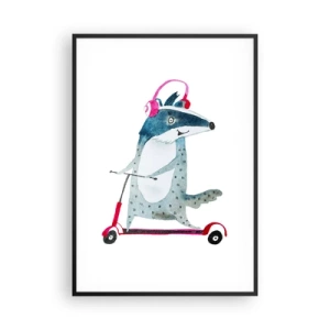 Plakat w czarnej ramie - Borsucze radości - 70x100 cm