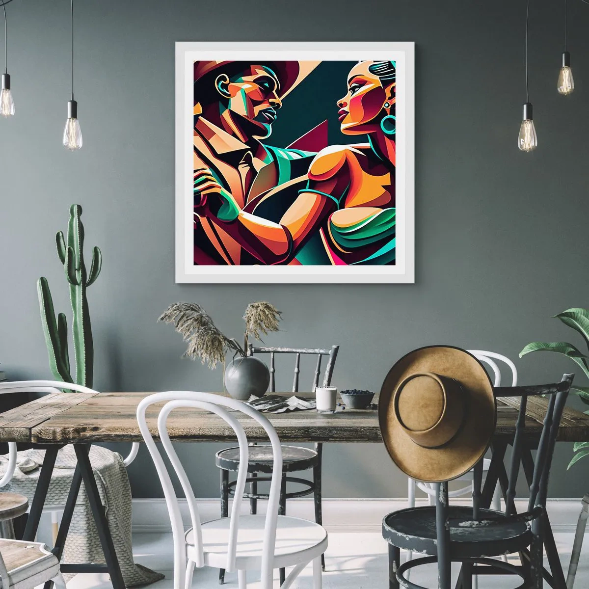 Plakat w białej ramie - W rytmie serca - 60x60 cm