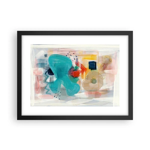 Plakat w czarnej ramie - Kolorowa gra - 40x30 cm