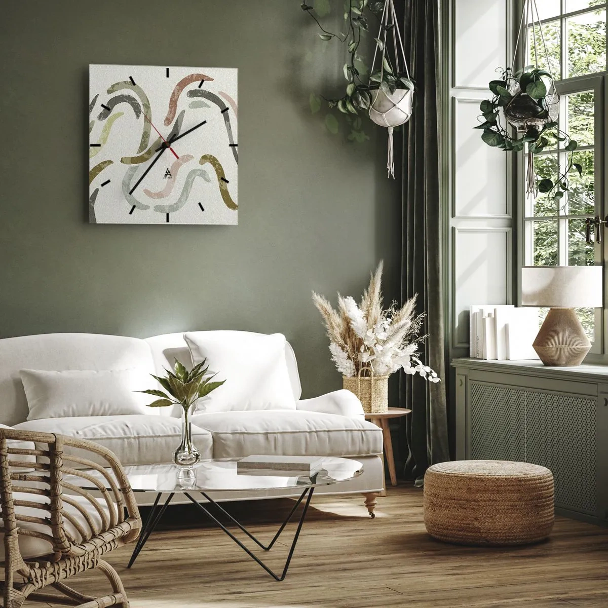 Zegar ścienny - Radosny taniec abstrakcji - 30x30 cm