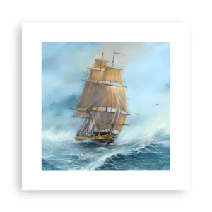 Plakat - Mknący po falach - 30x30 cm