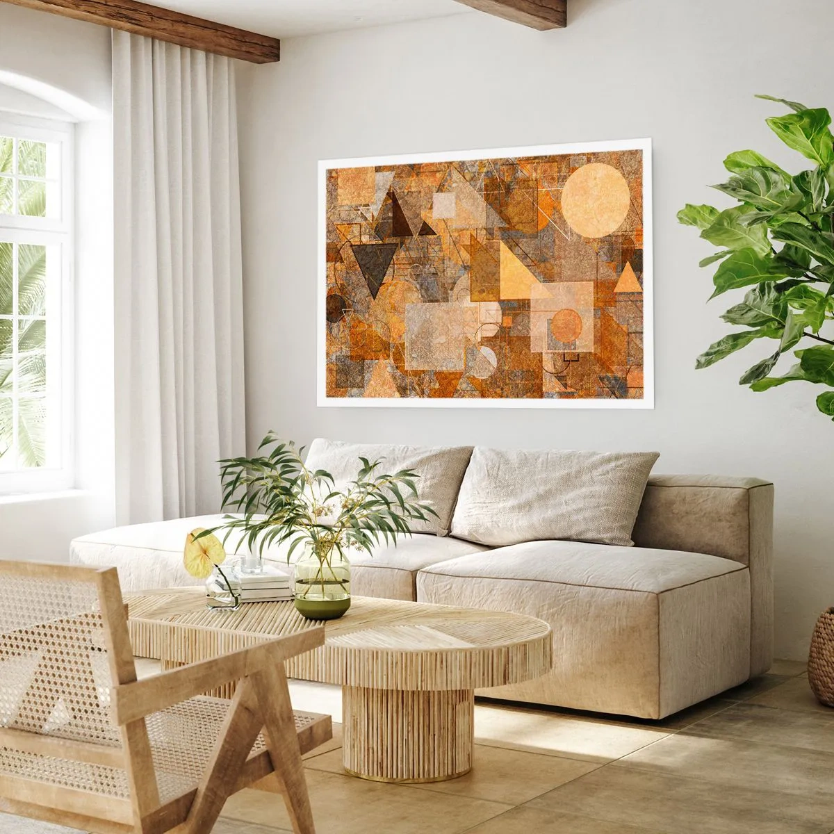 Plakat - Kubistyczne studium brązu - 40x30 cm