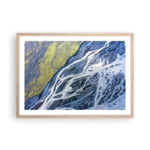 Plakat w ramie jasny dąb - Naskalne malowidła natury - 70x50 cm