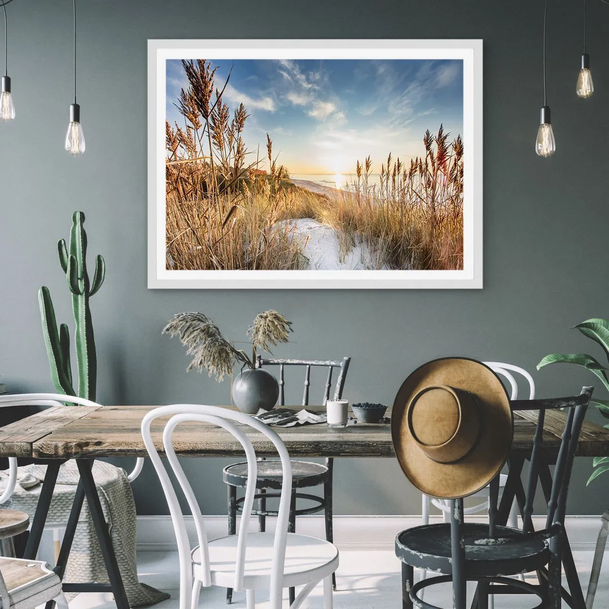 Plakat w białej ramie - Północna plaża - 91x61 cm