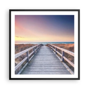 Plakat w czarnej ramie - Bałtycka wieczorna zorza - 60x60 cm