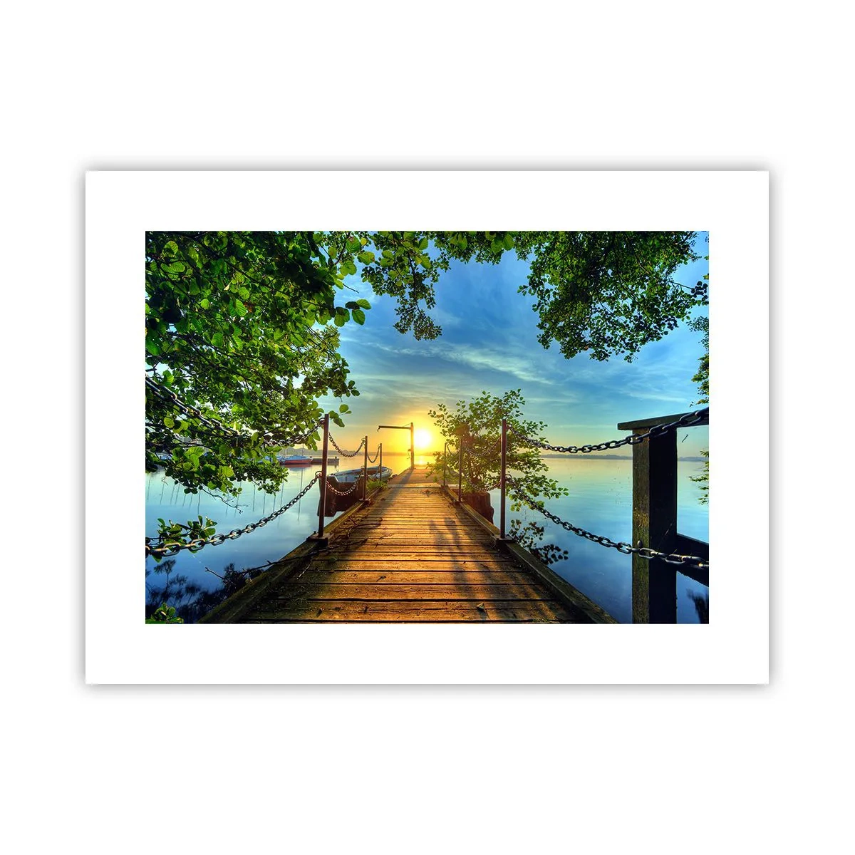 Plakat - Zachód nad wodą - 40x30 cm