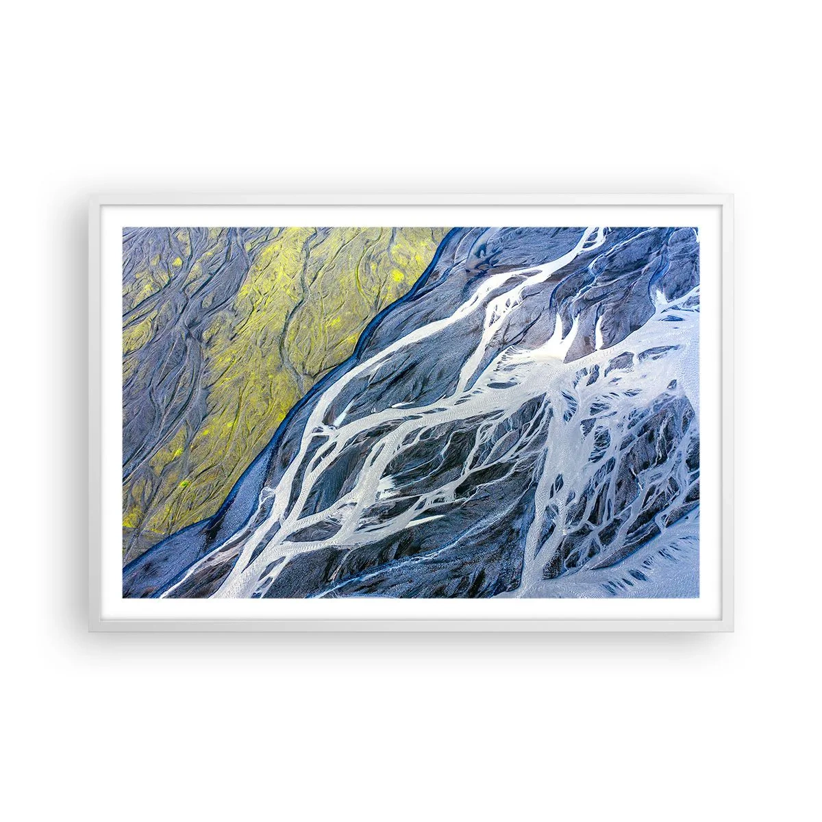 Plakat w białej ramie - Naskalne malowidła natury - 91x61 cm
