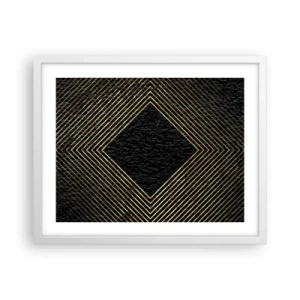 Plakat w białej ramie - Geometria w stylu glamour - 50x40 cm
