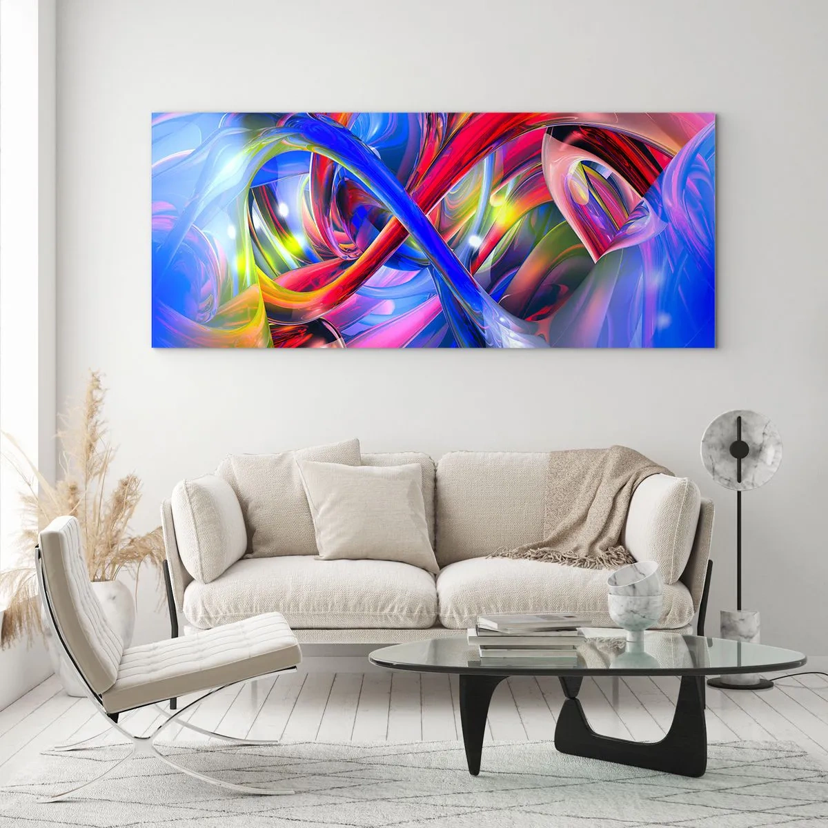 Obraz na szkle - Taniec barw - 100x40 cm
