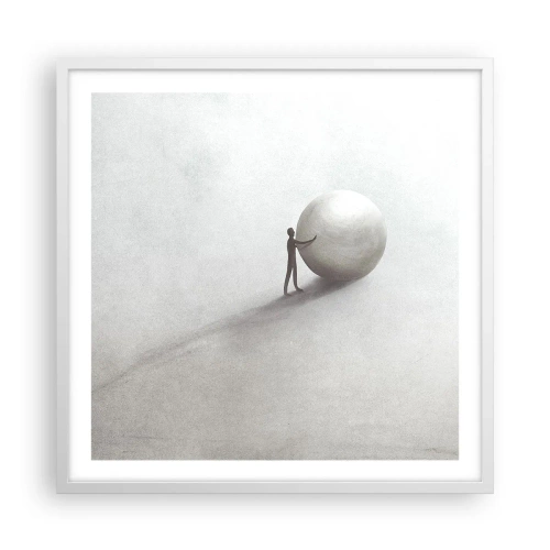 Plakat w białej ramie - Gra życia - 60x60 cm