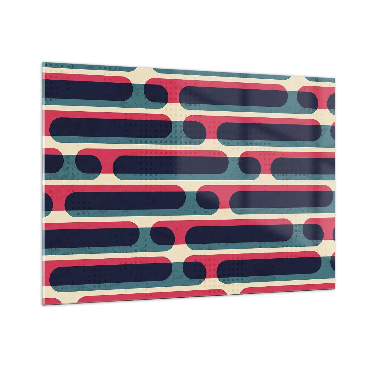 Obraz na szkle - Abstrakcyjne linie w stylu retro - 100x70cm - W głąb i do przodu - Nowoczesna dekoracja ścienna do salonu, kuchni i sypialni ARTTOR