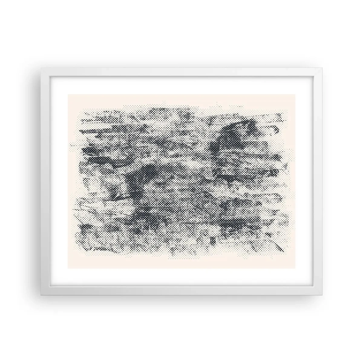 Plakat w białej ramie - Mglista kompozycja - 50x40 cm